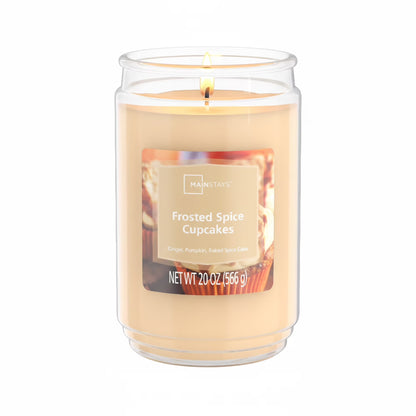 (4 Pack)  Single-Wick Scented Glass Jar Candle, Frosted Spice Cupcakes, 20Oz.