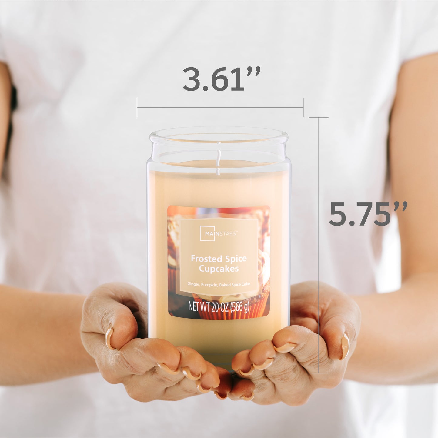 (4 Pack)  Single-Wick Scented Glass Jar Candle, Frosted Spice Cupcakes, 20Oz.